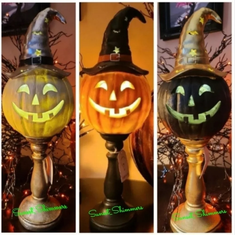 WHITE PUMPKIN HEAD JACK-O-LANTERN LIGHT UP HALLOWEEN (20